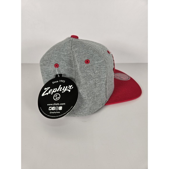 Zephyr Indy Car Cap Hat Gray Red Snapback Flat Bill‎ Indycar Embroidered New - Picture 5 of 8